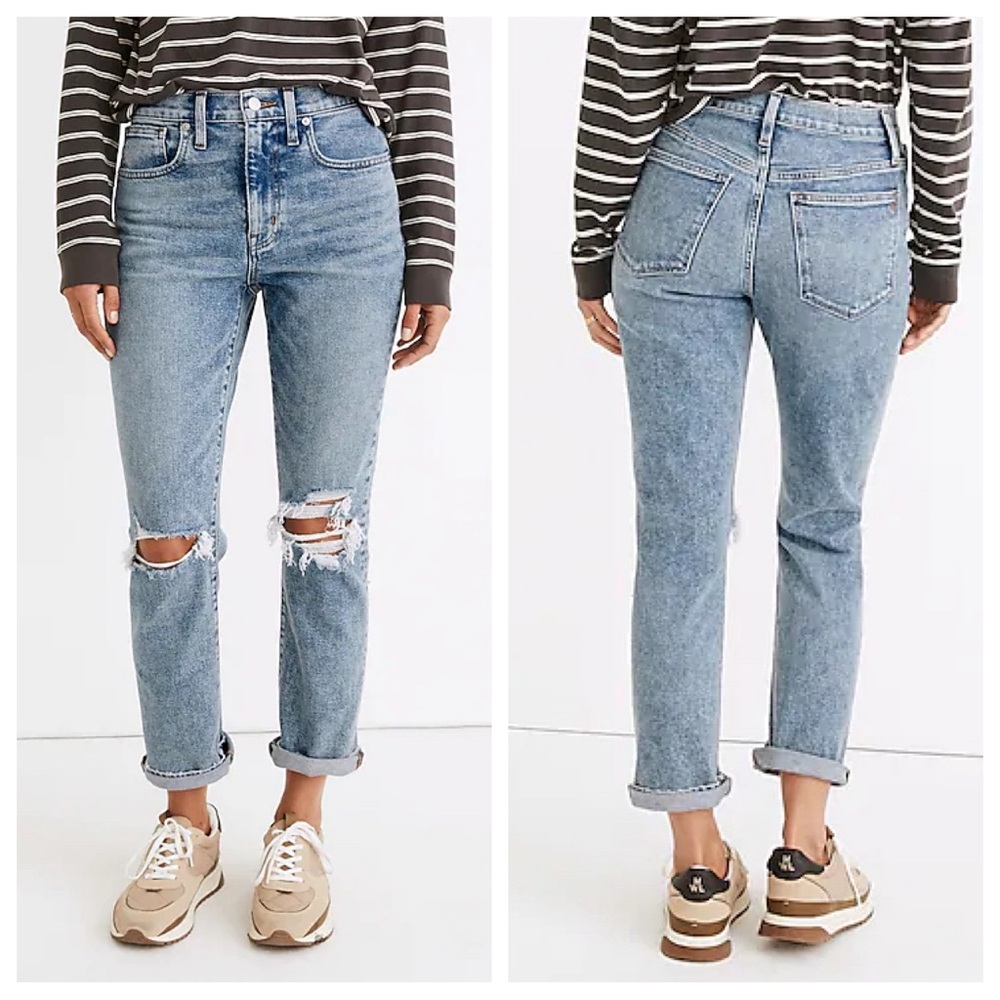 Madewell The Petite Girljean in Cadell Wash: Ripped Edition - 27P